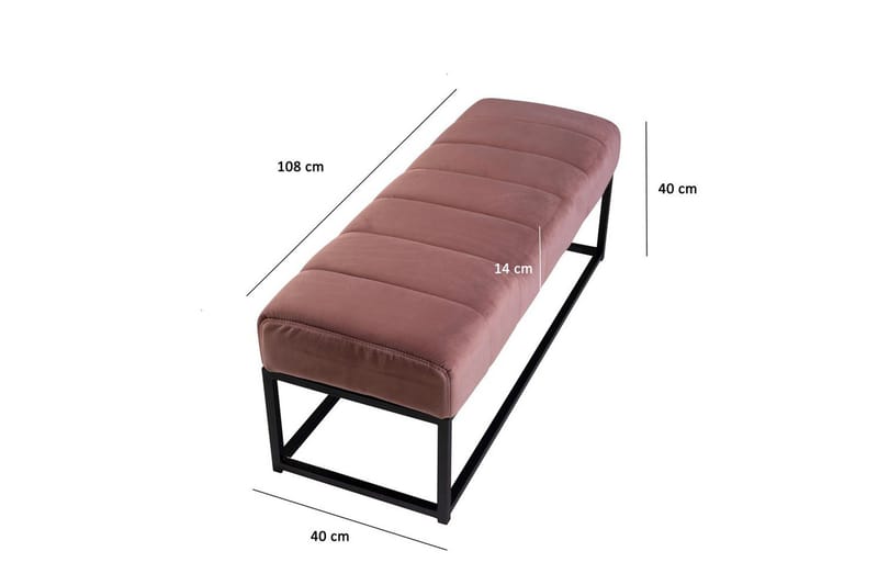 Sittbänk utan ryggstöd Wohnling Rosa, Svart - Huonekalut - Tuoli & nojatuoli - Penkki - Eteispenkki