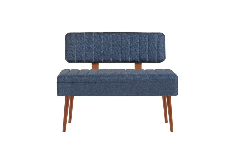 Valsot Penkkituoli 110 cm - Pähkinä/Tummansininen - Huonekalut - Tuoli & nojatuoli - Penkki - Penkki selkänojalla