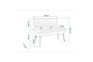 Valsot Penkkituoli 110 cm - Pähkinä/Harmaa - Huonekalut - Tuoli & nojatuoli - Penkki - Penkki selkänojalla
