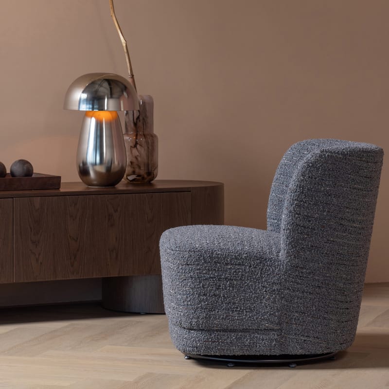 Pyörivä nojatuoli Atty - Harmaa melange - Huonekalut - Tuoli & nojatuoli - Nojatuoli & lepotuoli