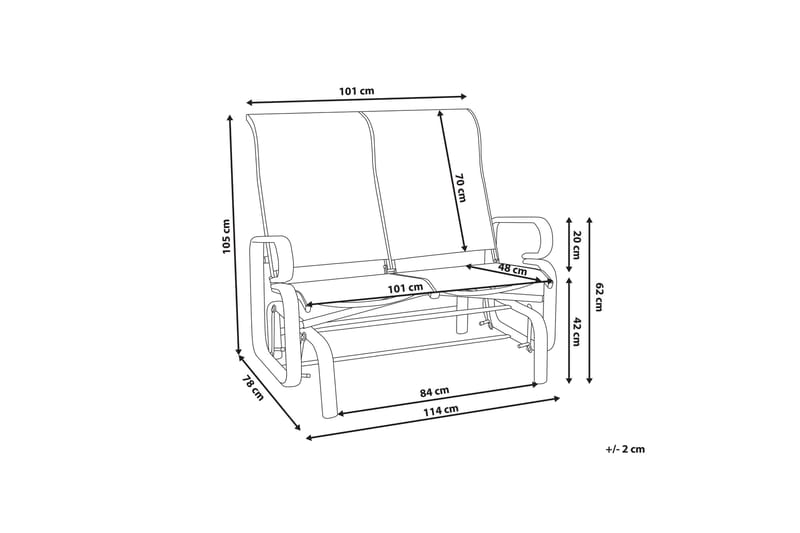 Keinupenkki Stonehaven - Ruskea - Puutarhakalusteet - Ulkosohva & puutarhapenkki - Puutarhapenkki & ulkopenkki