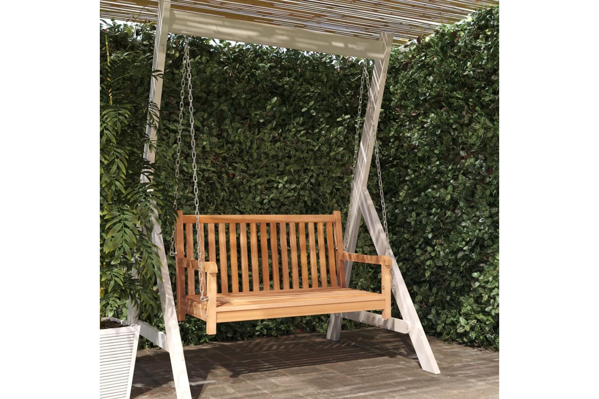 Keinupenkki täysi tiikki 114x60x64 cm - Ruskea - Huonekalut - Tuoli & nojatuoli - Pyörivät tuolit & keinutuoli