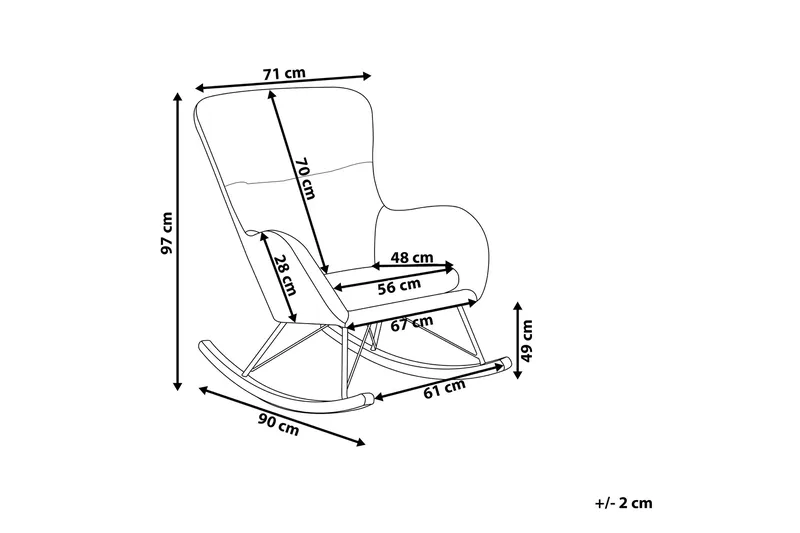 Keinutuoli Thakker Sametti - Harmaa - Huonekalut - Tuoli & nojatuoli - Pyörivät tuolit & keinutuoli