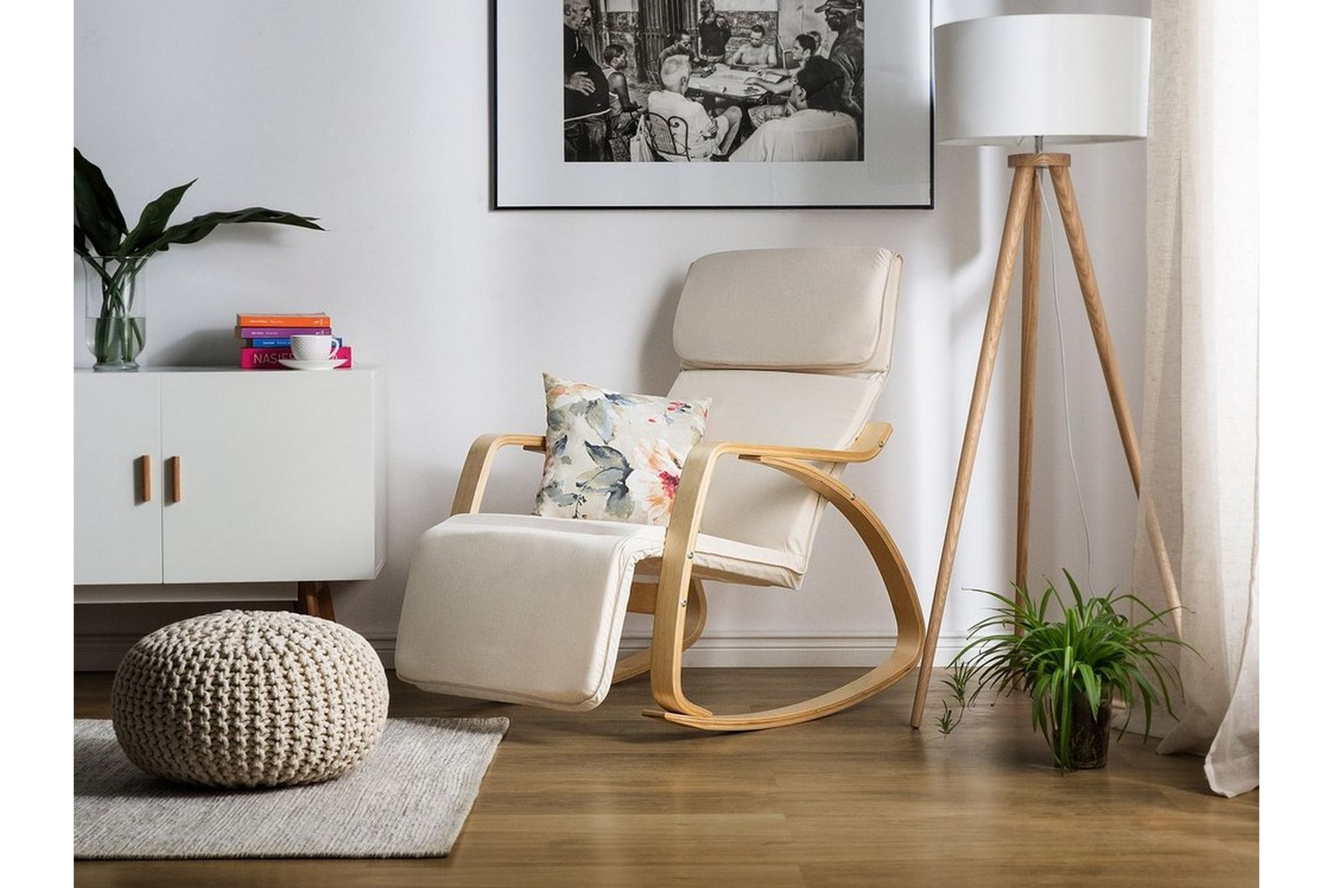 Keinutuoli Weston - Beige - Huonekalut - Tuoli & nojatuoli - Pyörivät tuolit & keinutuoli