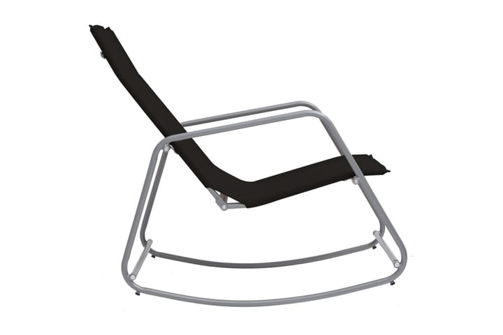 Puutarhan keinutuoli 95x54x85 cm Textilene - Musta - Pyörivät tuolit & keinutuoli
