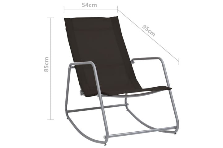 Puutarhan keinutuoli 95x54x85 cm Textilene - Musta - Pyörivät tuolit & keinutuoli
