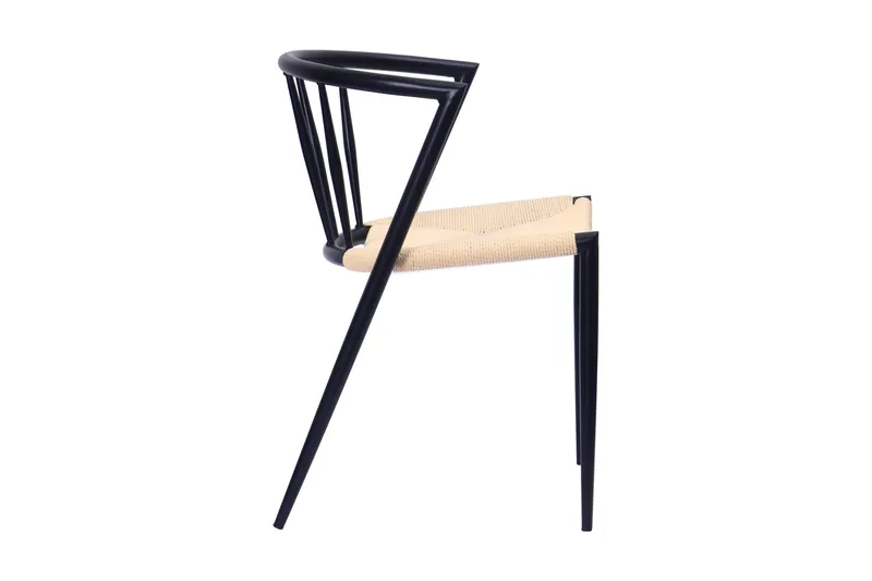 Radella Ruokatuoli - Beige / Metallijalat musta - Huonekalut - Tuoli & nojatuoli - Ruokapöydän tuolit