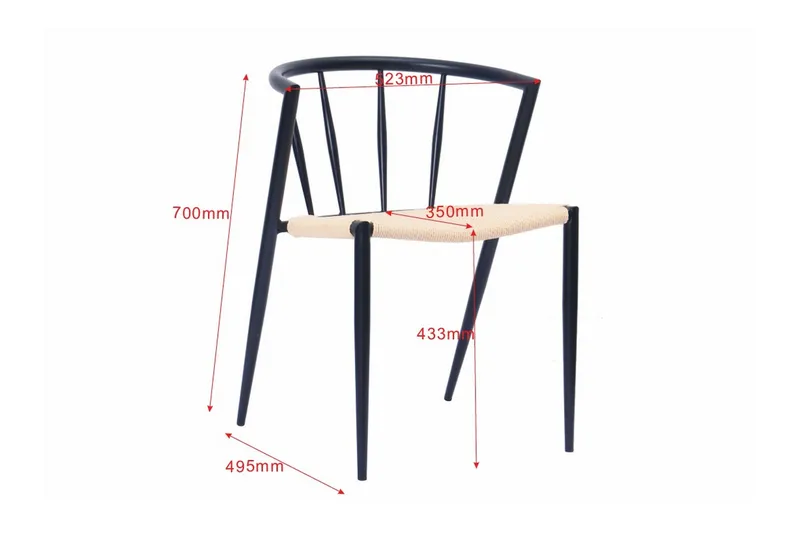 Radella Ruokatuoli - Beige / Metallijalat musta - Huonekalut - Tuoli & nojatuoli - Ruokapöydän tuolit