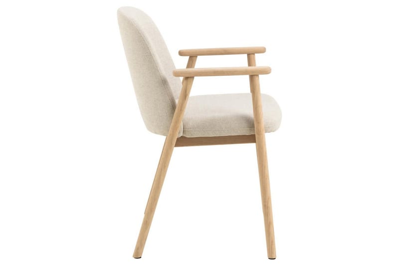 Reciclar-bukleeverhoiltu ruokapöydän tuoli tammipuisilla käsinojilla - Beige - Huonekalut - Tuoli & nojatuoli - Meikkituoli