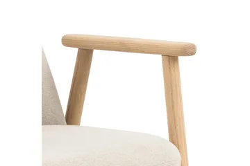 Reciclar Ruokatuoli bouclé-kankaalla ja tammisilla käsinojilla - Beige - Huonekalut - Tuoli & nojatuoli - Meikkituoli