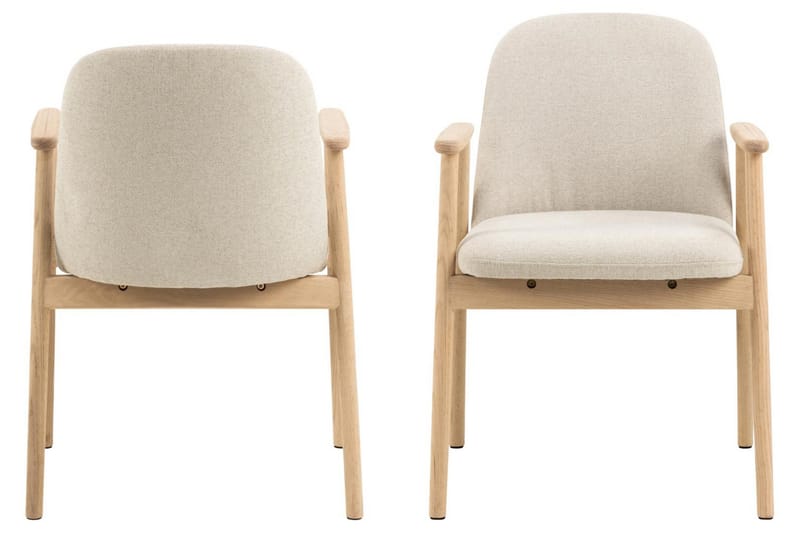 Reciclar Ruokatuoli bouclé-kankaalla ja tammisilla käsinojilla - Beige - Huonekalut - Tuoli & nojatuoli - Ruokapöydän tuolit