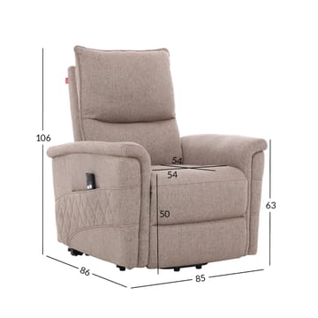 Recliner-nojatuoli Ulsten sähköisellä nostomekanismilla - Beige - Huonekalut - Tuoli & nojatuoli - Nojatuoli & lepotuoli