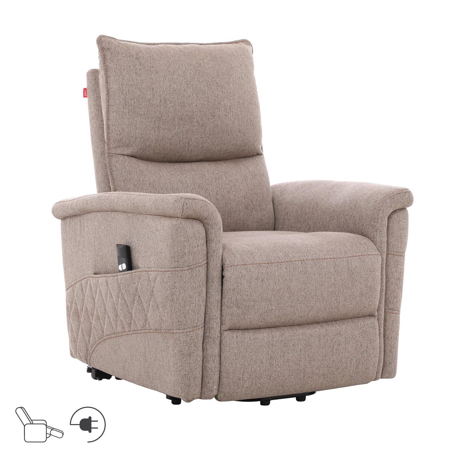 Recliner-nojatuoli Ulsten sähköisellä nostomekanismilla - Beige