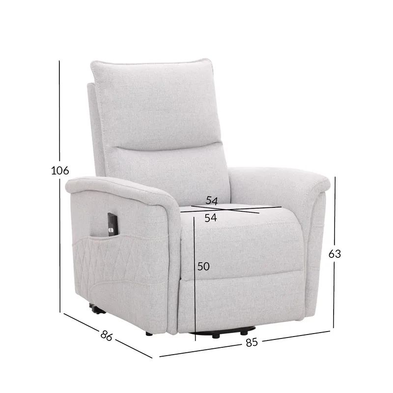 Recliner-nojatuoli Ulsten sähköisellä nostomekanismilla - Harmaanvalkoinen - Huonekalut - Tuoli & nojatuoli - Nojatuoli & lepotuoli