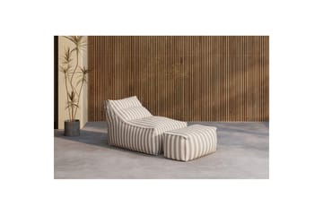 Redang-loungetuoli ja jalkarahi - Valkoinen/beige - Huonekalut - Tuoli & nojatuoli - Säkkituoli