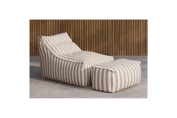 Redang-loungetuoli ja jalkarahi - Valkoinen/beige - Huonekalut - Tuoli & nojatuoli - Säkkituoli