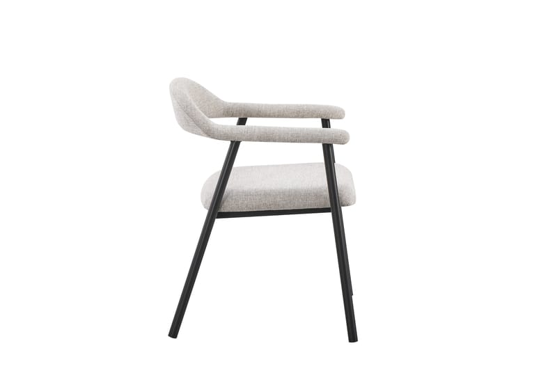 Ronja-ruokatuoli metallirungolla ja kangasistuimella - Beige/musta - Huonekalut - Tuoli & nojatuoli - Ruokapöydän tuolit