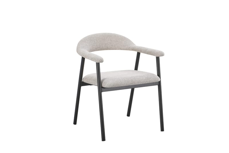 Ronja-ruokatuoli metallirungolla ja kangasistuimella, Beige/musta