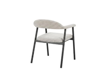 Ronja-ruokatuoli metallirungolla ja kangasistuimella - Beige/musta - Huonekalut - Tuoli & nojatuoli - Ruokapöydän tuolit