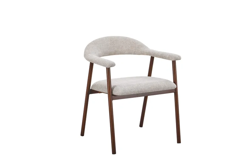 Ronja-ruokatuoli metallirungolla ja kangasistuimella, Beige/pähkinä