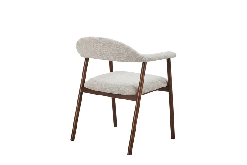 Ronja-ruokatuoli metallirungolla ja kangasistuimella - Beige/pähkinä - Huonekalut - Tuoli & nojatuoli - Ruokapöydän tuolit