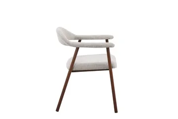 Ronja-ruokatuoli metallirungolla ja kangasistuimella - Beige/pähkinä - Huonekalut - Tuoli & nojatuoli - Ruokapöydän tuolit
