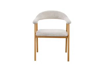 Ronja-ruokatuoli metallirungolla ja kangasistuimella - Beige/tammi - Huonekalut - Tuoli & nojatuoli - Ruokapöydän tuolit