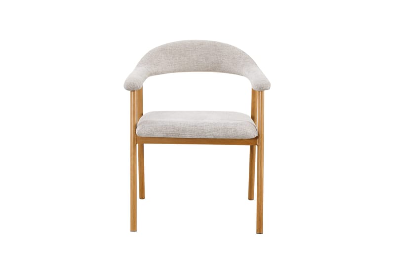 Ronja-ruokatuoli metallirungolla ja kangasistuimella - Beige/tammi - Huonekalut - Tuoli & nojatuoli - Ruokapöydän tuolit