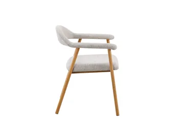 Ronja-ruokatuoli metallirungolla ja kangasistuimella - Beige/tammi - Huonekalut - Tuoli & nojatuoli - Ruokapöydän tuolit