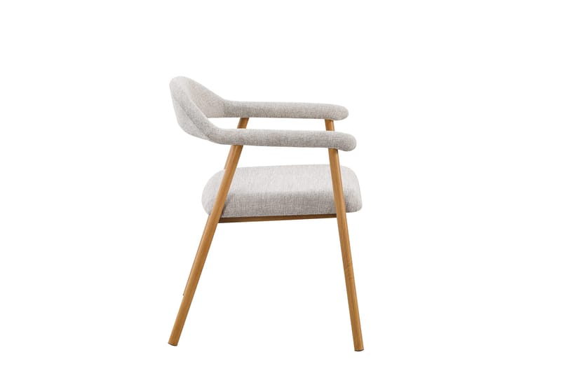 Ronja-ruokatuoli metallirungolla ja kangasistuimella - Beige/tammi - Huonekalut - Tuoli & nojatuoli - Ruokapöydän tuolit