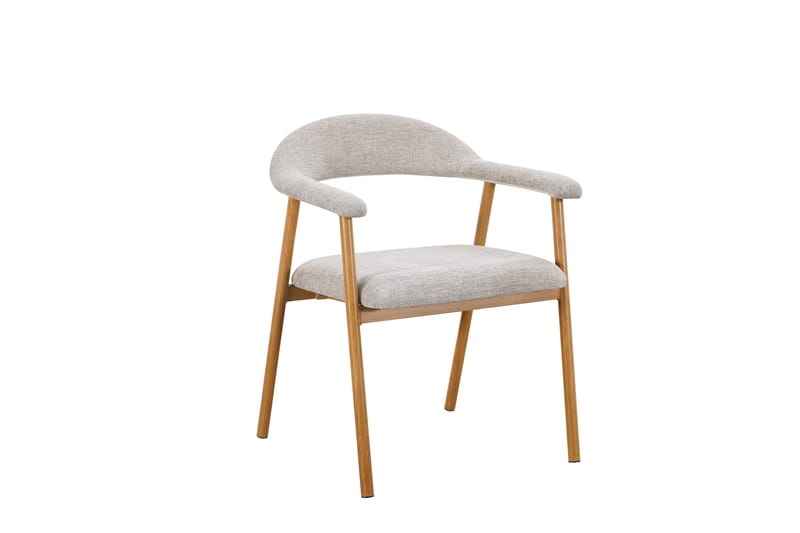 Ronja-ruokatuoli metallirungolla ja kangasistuimella, Beige/tammi