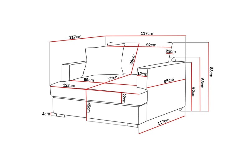 Rossita lyx Erittäin syvä Nojatuoli - Beige Chenille - Huonekalut - Tuoli & nojatuoli - Nojatuoli & lepotuoli