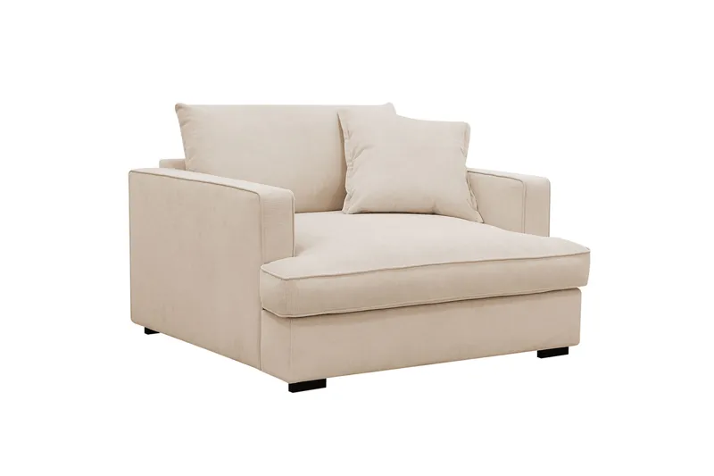 Rossita lyx Erittäin syvä Nojatuoli - Beige Vakosametti - Huonekalut - Tuoli & nojatuoli - Nojatuoli & lepotuoli