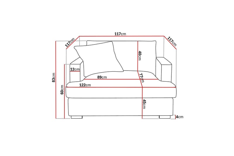 Rossita lyx Erittäin syvä Nojatuoli - Beige Vakosametti - Huonekalut - Tuoli & nojatuoli - Nojatuoli & lepotuoli