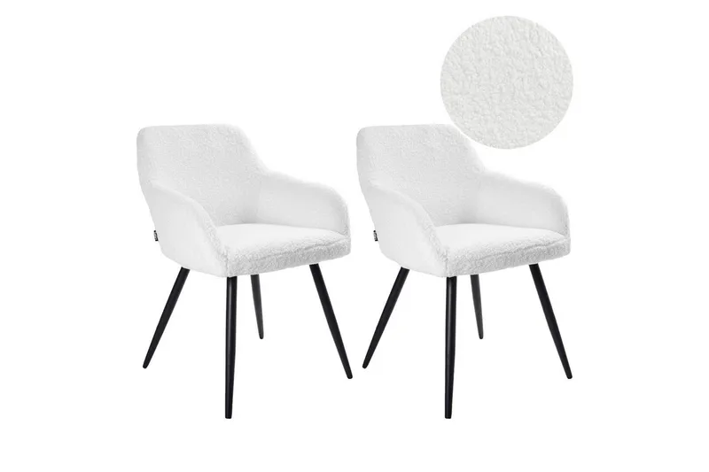 Ruokapöydän tuoli Casmalia 2 kpl Valkoinen/musta, Valkoinen/musta