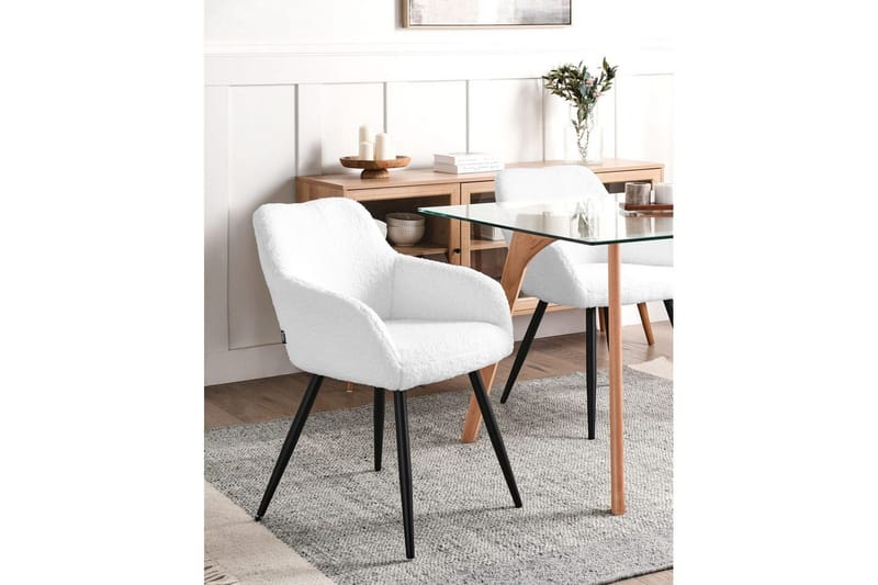 Ruokapöydän tuoli Casmalia 2 kpl Valkoinen/musta - Valkoinen/musta - Huonekalut - Tuoli & nojatuoli - Ruokapöydän tuolit