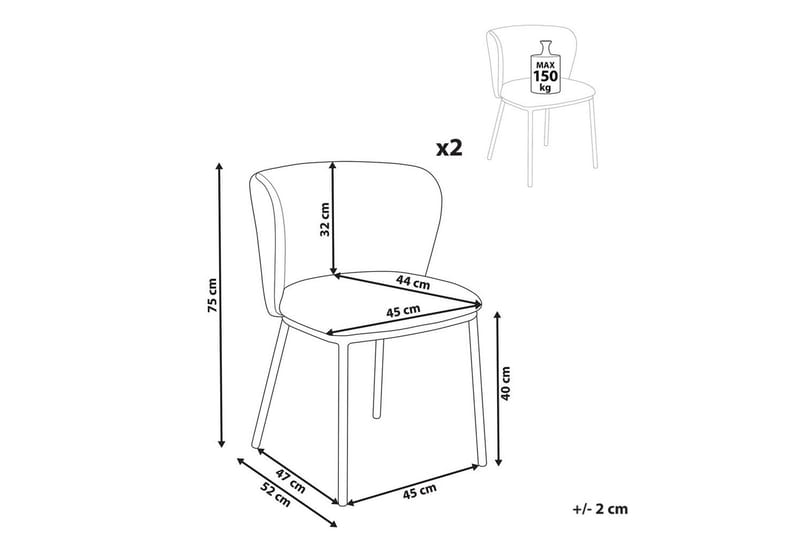 Ruokapöydän tuoli Mina sarja 2 Beige/musta - Beige/musta - Huonekalut - Tuoli & nojatuoli - Ruokapöydän tuolit