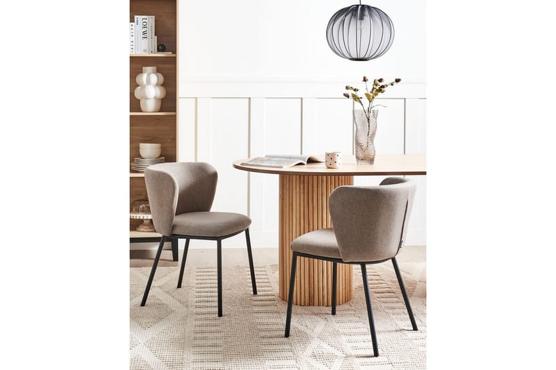 Ruokapöydän tuoli Mina sarja 2 Beige/musta - Beige/musta - Huonekalut - Tuoli & nojatuoli - Ruokapöydän tuolit