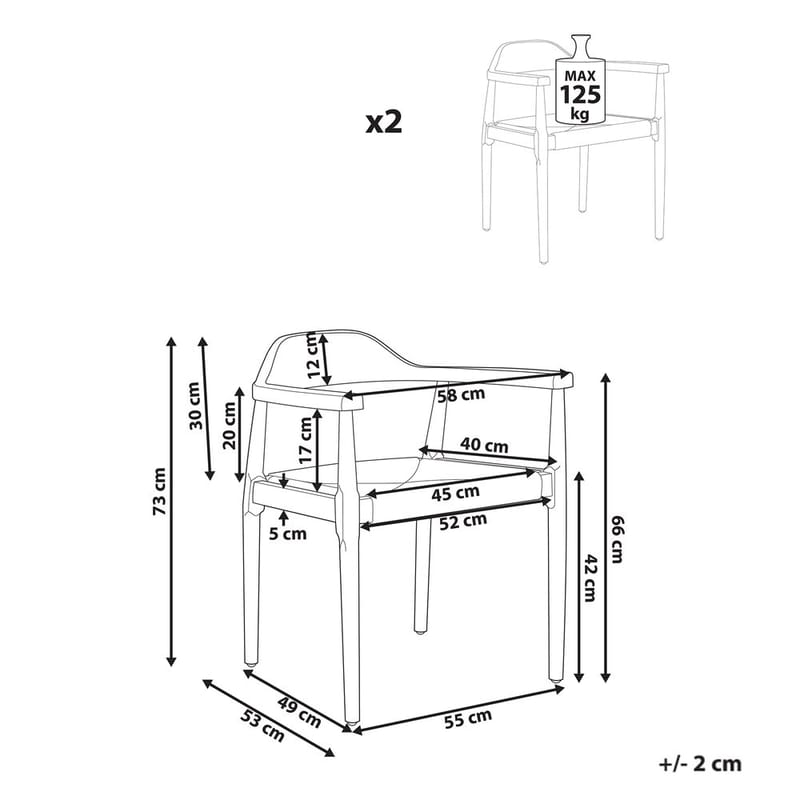 Ruokapöydän tuoli Oakdale 2-pakkaus - Huonekalut - Tuoli & nojatuoli - Ruokapöydän tuolit