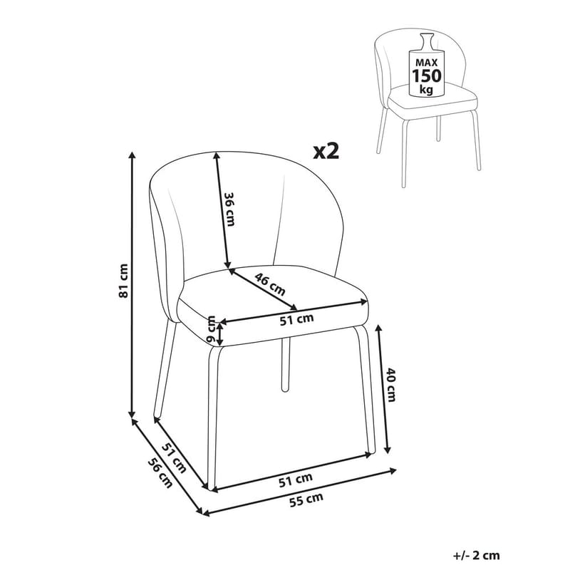 Ruokapöydän tuoli Zana 2-pakkaus - Ruskea, Musta - Huonekalut - Tuoli & nojatuoli - Ruokapöydän tuolit