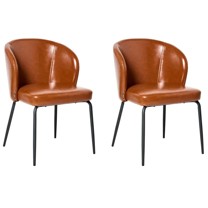 Ruokapöydän tuoli Zana 2-pakkaus, Ruskea, Musta