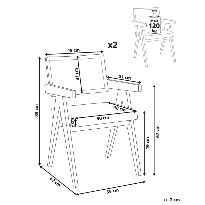 Ruokatuoli Ava 2-pakkaus - Vaaleanruskea, beige - Huonekalut - Tuoli & nojatuoli - Ruokapöydän tuolit