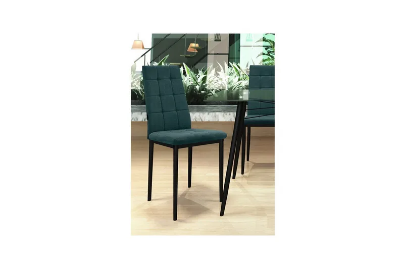 Ruokatuoli Becca, 2 kpl Kangas/Metalli, Tummanvihreä - Kangas/Metalli, Tummanvihreä - Huonekalut - Tuoli & nojatuoli - Ruokapöydän tuolit