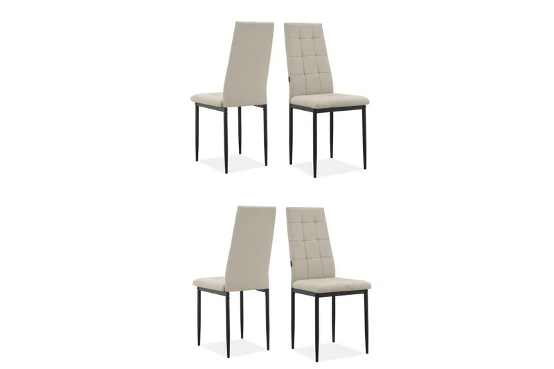 Ruokatuoli Becca sarja, 4 kpl Kangas/Metalli, Kermanvärinen - Kangas/Metalli, Kermanvärinen - Huonekalut - Tuoli & nojatuoli - Ruokapöydän tuolit