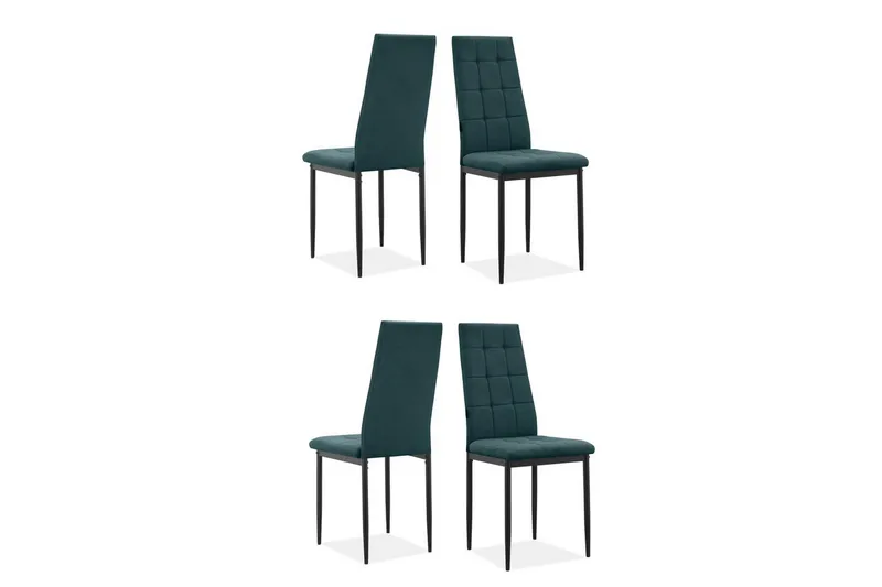Ruokatuoli Becca sarja, 4 kpl Kangas/Metalli, Tummanvihreä - Kangas/Metalli, Tummanvihreä - Huonekalut - Tuoli & nojatuoli - Ruokapöydän tuolit