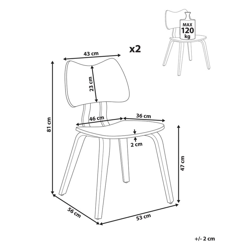 Ruokatuoli Diana 2-pakkaus - Tummanruskea - Huonekalut - Pöytä & ruokailuryhmä - Ruokailuryhmä