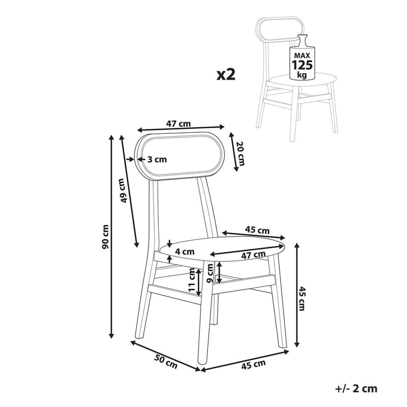 Ruokatuoli Fallon 2-pakkaus - Huonekalut - Tuoli & nojatuoli - Ruokapöydän tuolit