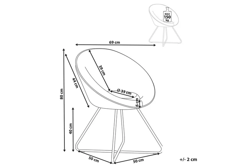 Ruokatuoli Floby ll - Valkoinen, Musta - Huonekalut - Tuoli & nojatuoli - Nojatuoli & lepotuoli