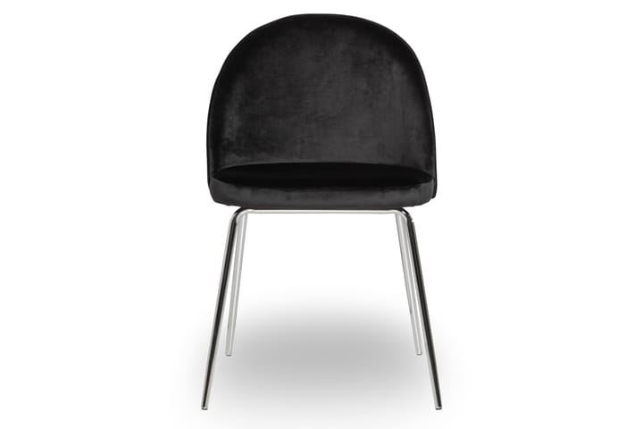 Ruokatuoli Gerardo Sametti - Musta/Hopea - Ruokapöydän tuolit