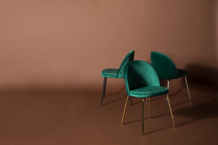 Ruokatuoli Gerardo Sametti - Vihreä/Musta - Ruokapöydän tuolit